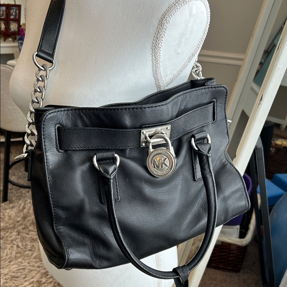 Michael Kors Black Leather Shoulder Bag